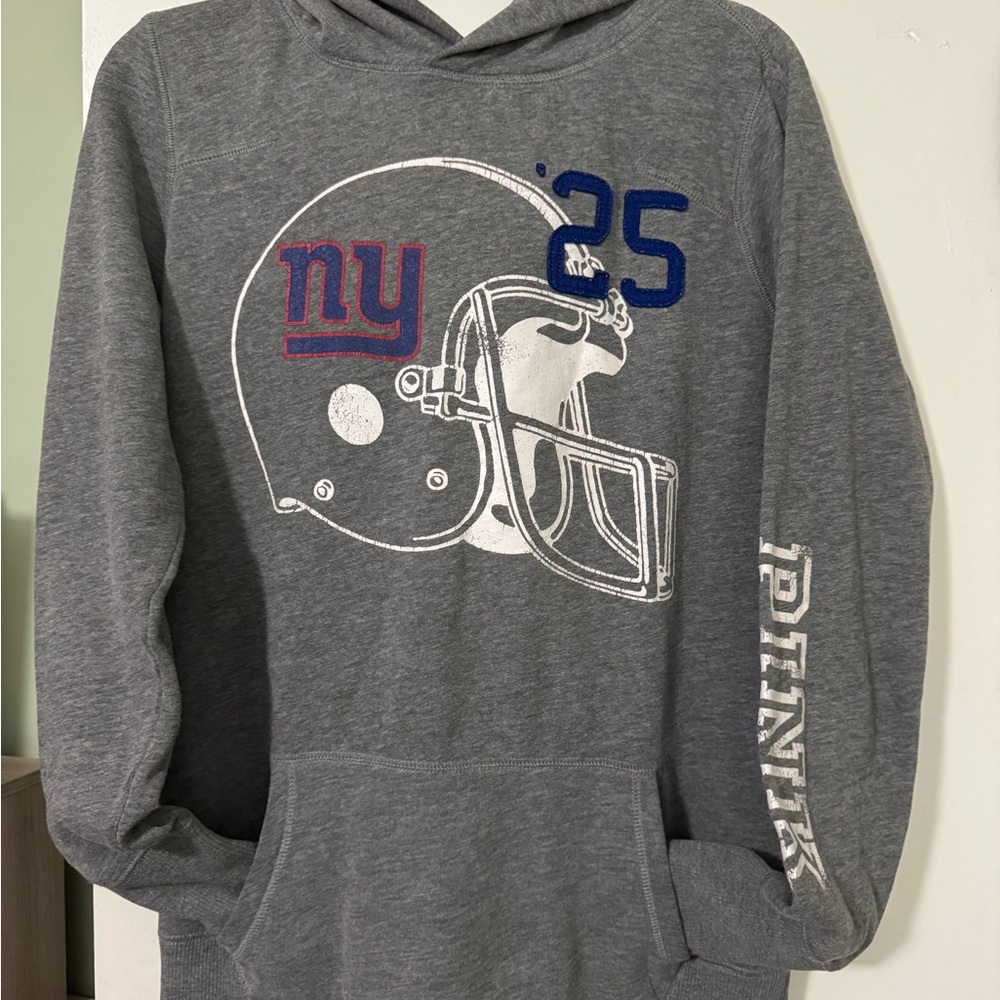 PINK Victoria's Secret Gray Hoodie with Helmet Graphic - Picture 3 of 6